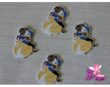 Кабошон-вырубка 35*30  мм, Красавица и чудовище (пластик)  - 1шт