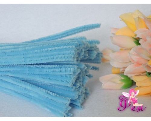 Проволока синельная, цв. светло-голубой -1шт