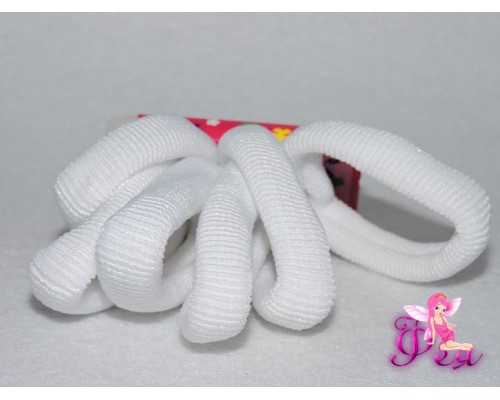 Резинки для волос 4,5 см, цв. белый 