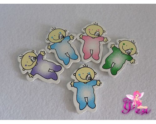 Деревянные фигурки для декора" Малыш с соскай", 3-6см (Скрапбукинга)