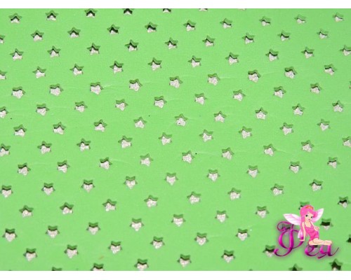 Фоамиран декоративный 2 мм (20*30 см), в  звездочки, цв. салатовый - 1 лист