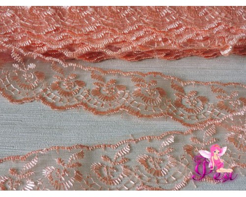 Кружево 40 мм, цв. персиковый