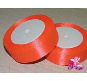 Атласная лента 25 мм, цв. ярко-морковный - 1 м