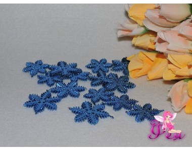 Декоративные элементы " Снежинка" 30 мм, цв. бирюзовый