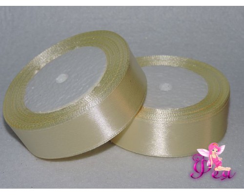 Атласная лента 25 мм,цв.  кремовый 