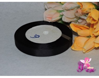 Репсовая однотонная 12мм, цв. черный