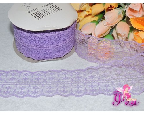 Кружево капрон 45мм сиреневый цвета