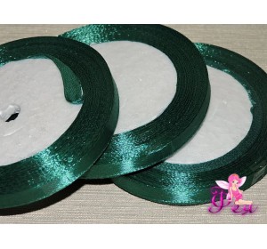 Лента атласная 6мм *23 м, цв. темно-зеленый №126 - 1 бобина