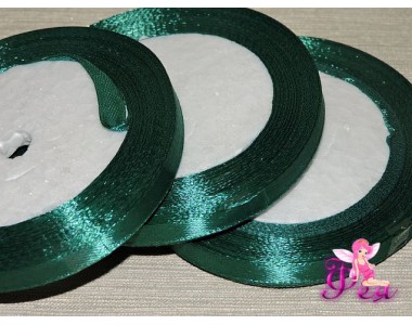 Лента атласная 6мм *23 м, цв. темно-зеленый №126 - 1 бобина