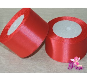 Однотонная атласная лента 50 мм, цв. розовый -1м