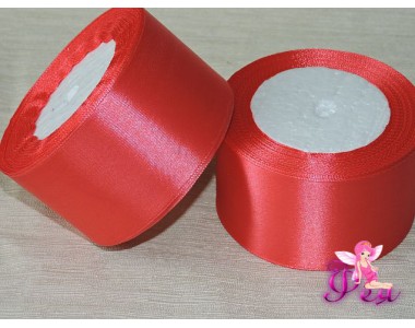 Однотонная атласная лента 50 мм, цв. розовый -1м