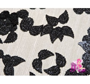 Патч с блестками 2 *1 см"Крылья маленькие", черный (1 шт)