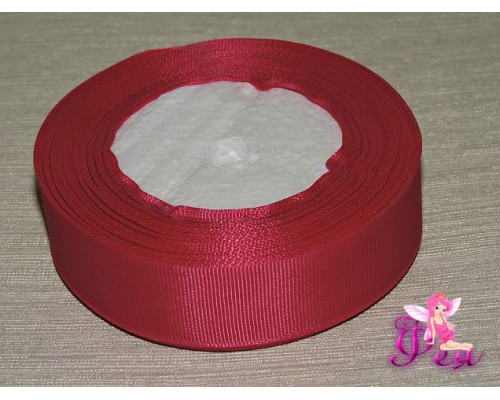 Репсовая лента 25 мм, темно-малинового цвета