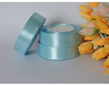 Однотонная атласная лента 25мм, цв. небесно-голубой