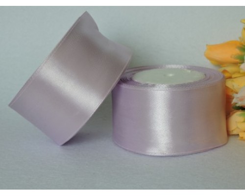 Однотонная атласная лента 50 мм, светло-лавандового цвета