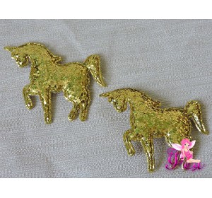 Патч " Единорог" 6*5 см, светлое золото - 1шт