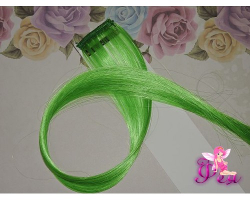 Цветная прядь, 50 см, цв. зеленая трава - 1 шт.