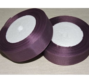 Однотонная репсовая лента 25 мм,  цв. темно-пурпурный -1 м