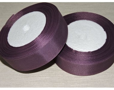 Однотонная репсовая лента 25 мм,  цв. темно-пурпурный -1 м