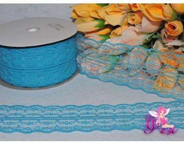 Кружево капрон 45мм насыщенного голубого цвета