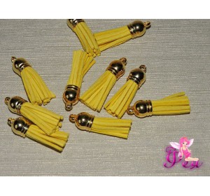 Декоративная кисточка замшевая 3,8 см, желтый -1 шт