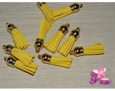 Декоративная кисточка замшевая 3,8 см, желтый -1 шт