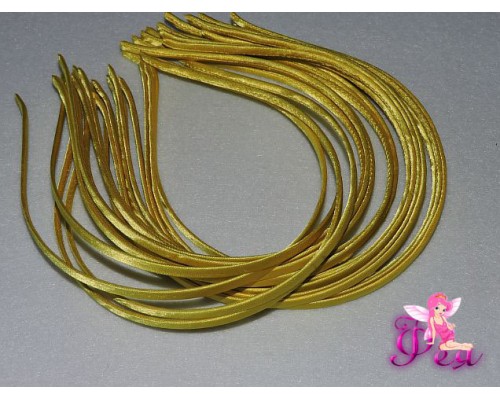 Ободок-металл атласный 0,5 см, желтый №18  - 1 шт.