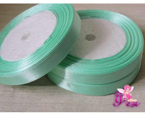 Атласная лента 12 мм, цв. мятный - 1 м