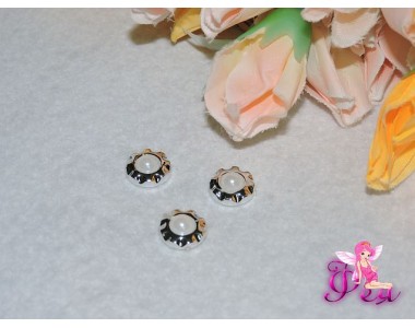 Кабошоны флоризель пластик, цв.серебро 12мм