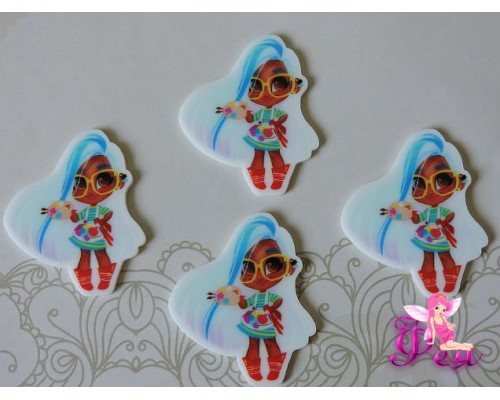 Кабошон-вырубка "Хэрдораблс " 4*35 мм художница в очках -1 шт