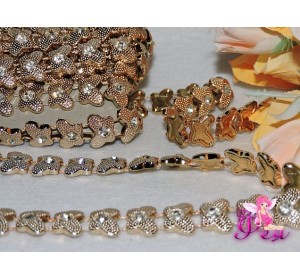 Тесьма "Бабочка" со стразами (25 см)