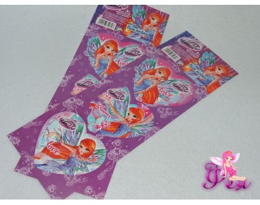 Наклейки-валентинки "Блум", феи ВИНКС. Размер: 30 см x 10 см