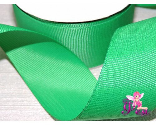 Репсовая лента 40 мм, цв.  зеленый - 1м