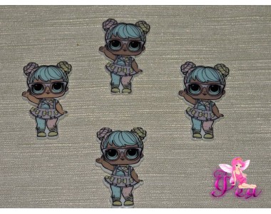 Кабошон-вырубка  38*24 мм, Лол в очках  (пластик)  - 1шт