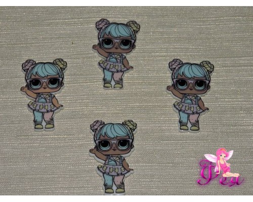 Кабошон-вырубка  38*24 мм, Лол в очках  (пластик)  - 1шт