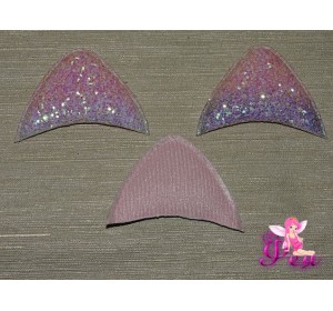 Патч 3D радужный, россыпь пайеток "Ушки" 6*3,5 см В (1шт)