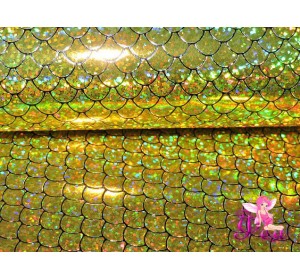 Искусственная кожа "Чешуя" 0.7 мм, цв.  золото