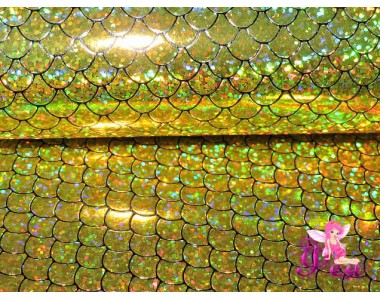 Искусственная кожа "Чешуя" 0.7 мм, цв.  золото