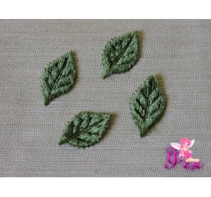 Патч  30*17 мм "Лист" , цв. зеленый