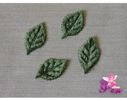 Патч  30*17 мм "Лист" , цв. зеленый