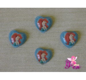 Кабошон пластиковый 18 мм "Русалочка", цв. голубой 