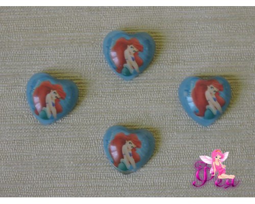 Кабошон пластиковый 18 мм "Русалочка", цв. голубой 