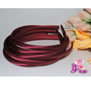 Ободок пластиковый в ткани 1 см, цв. бордовый