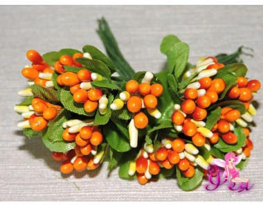 Букетики тычинок 10 шт, цв. двухцетные оранжевый