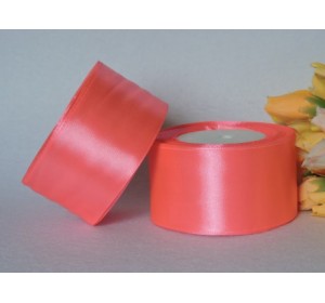 Однотонная атласная лента 50 мм, насыщенно-розовый цвет