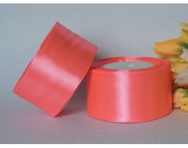 Однотонная атласная лента 50 мм, насыщенно-розовый цвет