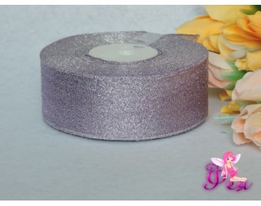 Парча 35мм, цв. фиолетовый-серебро