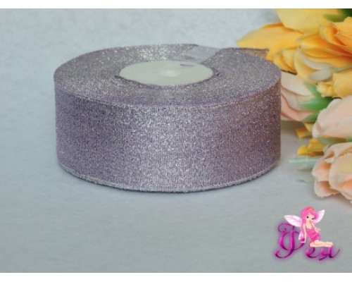 Парча 35мм, цв. фиолетовый-серебро