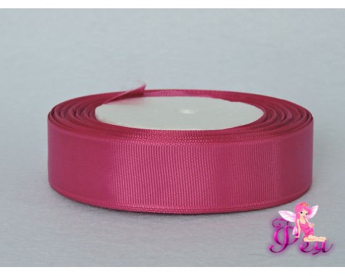 Однотонная репсовая лента 25 мм, цв. фуксия -1 м 