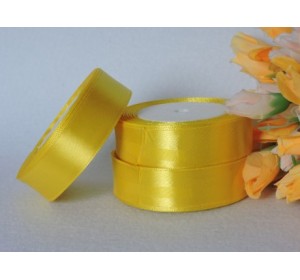 Однотонная атласная лента 25 мм , цв. желтый № 132